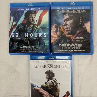 3 Blu-Rays: 13 Hours - American Sniper PG-13/R