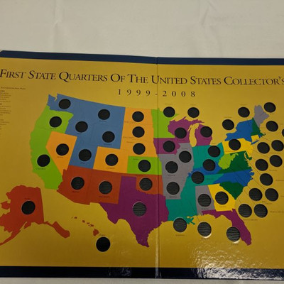 USA Quarters Collector's Map & Sacagawea Dollars Book ONLY (NO COINS)