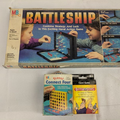 3 Games: Battleship, Connect Four, Battle of the Sexes