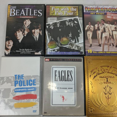 6 Music DVDs: Beatles - Eagles