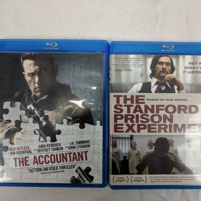 2 Blu-Rays: The Accountant & The Stanford Prison Experiment R Rated