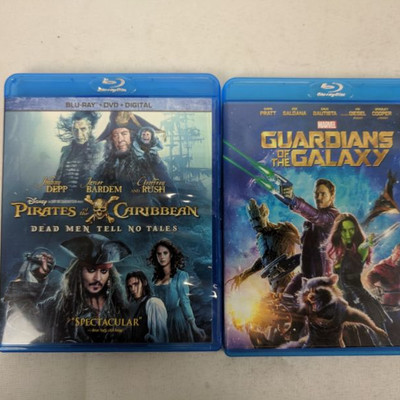 2 Blu-Rays: Pirates of the Caribbean Dead Men Tell No Tales & Guardians PG-13