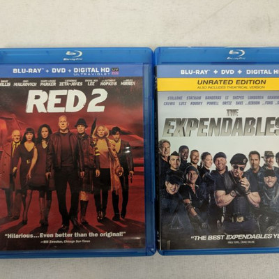 2 Blu-Rays: Red 2 & The Expendables 3