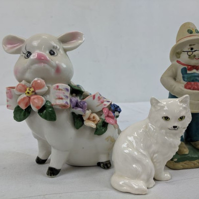 Pig & Cat & Farmer Statues
