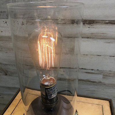 Lot 56 Clear Glass Lamp with Edison Bulb