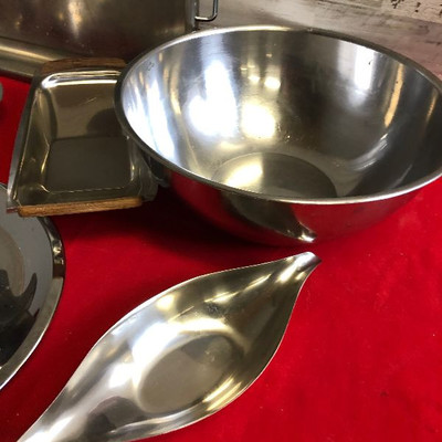 Lot 111 Stainless steel serving ware lot 