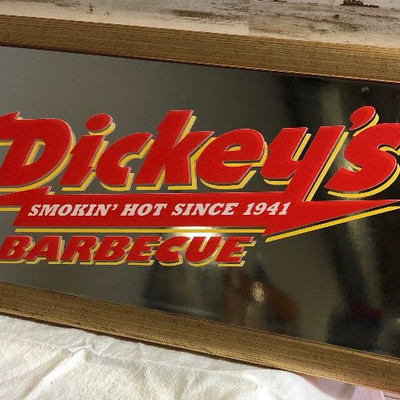 Lot 115 Dickey's Sign Mirror Red