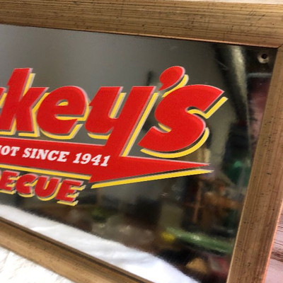 Lot 115 Dickey's Sign Mirror Red