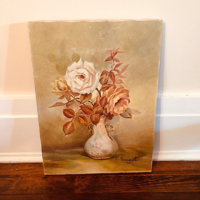 Charming floral still life oil on canvas 