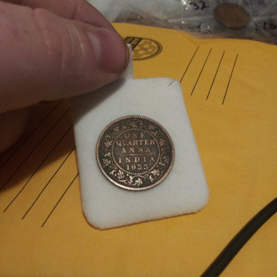 1933 One Quarter Anna India Coin