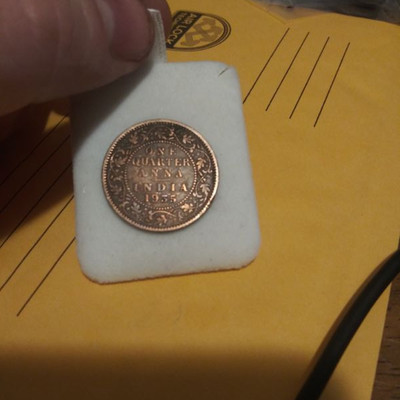 1935 One Quarter anna India Coin 