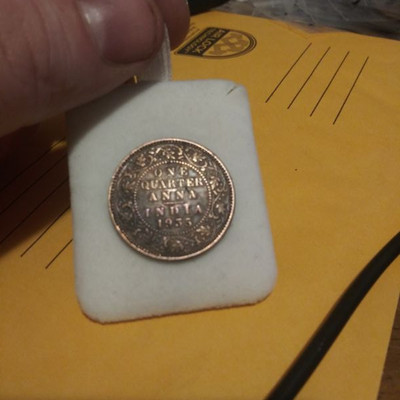 1935 one Quarter Anna India Coin