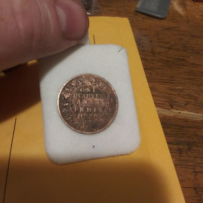 1920 One Quarter anna India Coin 