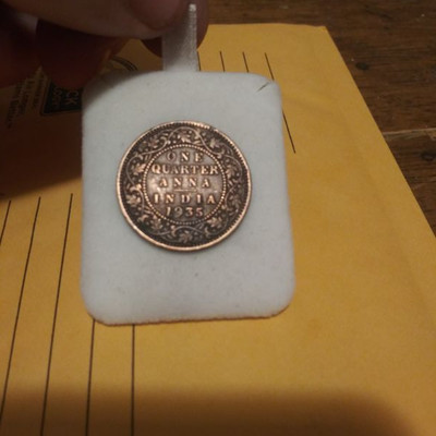 1935 One Quarter Anna India Coin