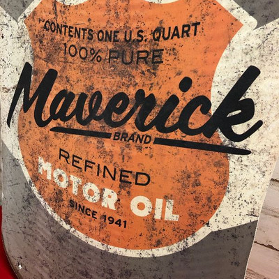 Lot 163 Maverick Motor oil sign - Reprint 