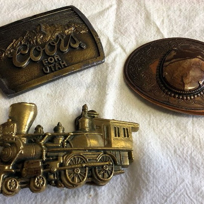 Lot 188 3 collectible belt buckles 