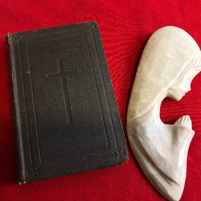 Lot 190 Soap Stone Mary and Antique Prayer