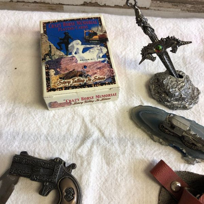 Lot 199 Miniature collectibles lot - cap gun, crazy Horse, 