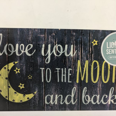 Love You To The Moon and Back Light Up Sentiment - New