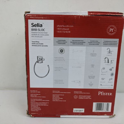 Selia BRB-SLOC Polished Chrome Finish Towel Ring - New