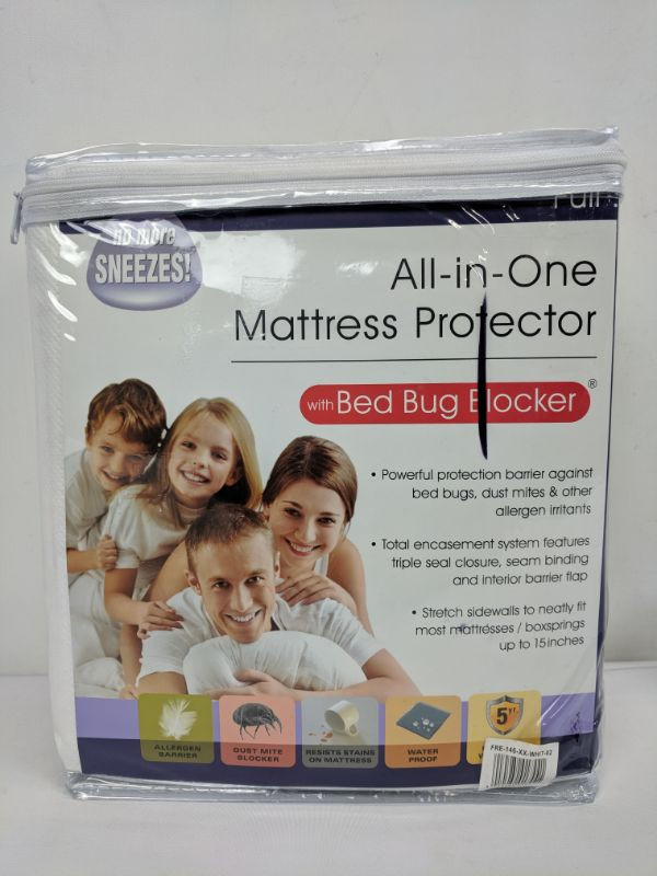 AllinOne Mattress Protector With Bed Bug Blocker, Full New