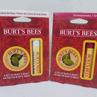 Burt's Bees Gift Sets, Lip Balm & Cuticle Cream Pomegranate & Coconut Pear - New