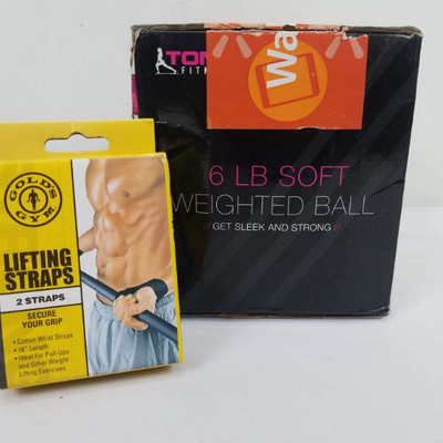 6 lb Soft Weighted Ball & Lifting Straps - New