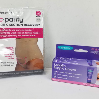 New Mom Lot of 2: C-Section Recovery Panty Sz S/M & Nipple Cream - New