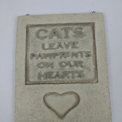 Cats Leave Pawprints on Our Hearts Concrete Wall Decor