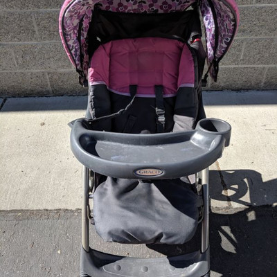 Graco Stroller Grey/Pink/Purple, Easy Collapse