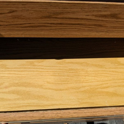 3 Drawer Wood Dresser with Gold Trim