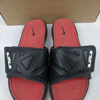Air Lebron Slide 2 Black/Red Men's Size 12 - Needs Cleaning