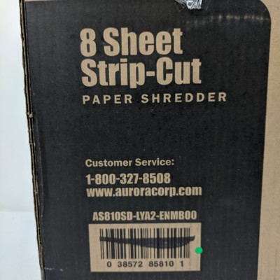 Aurora 8 Sheet Strip-Cut Paper Shredder - Test, Works