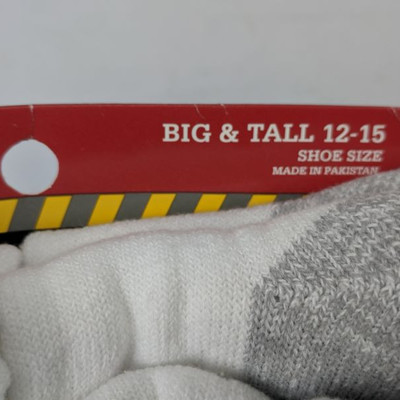 Dickies Men's Work Socks, Size Big/Tall 12-15 - Warehouse Damage