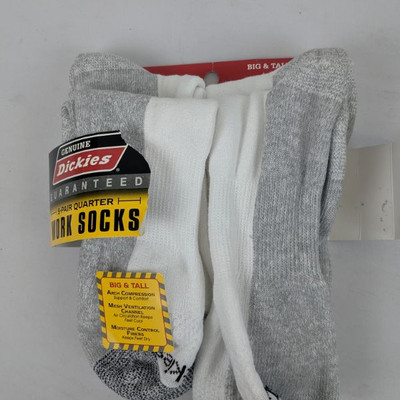 Dickies Men's Work Socks, Size Big/Tall 12-15 - Warehouse Damage