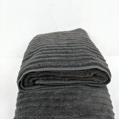 Turkish Gray Bath Towels, Set of 2 - Some Discoloration