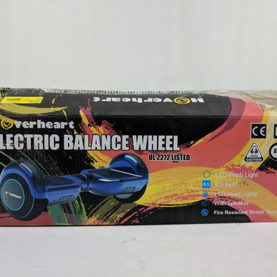 Hoverheart Electric Balance Wheel Blue UL2272 - Does Not Charge, As Is/Parts