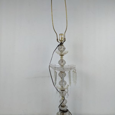 Lamp W/ Hanging Crystal, 42