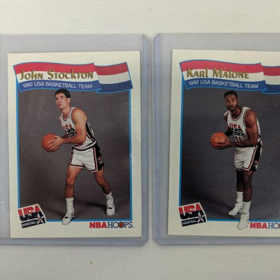 NBA Hoops 1991 John Stockton & Karl Malone Cards