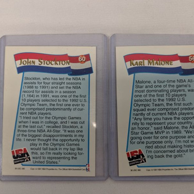 NBA Hoops 1991 John Stockton & Karl Malone Cards