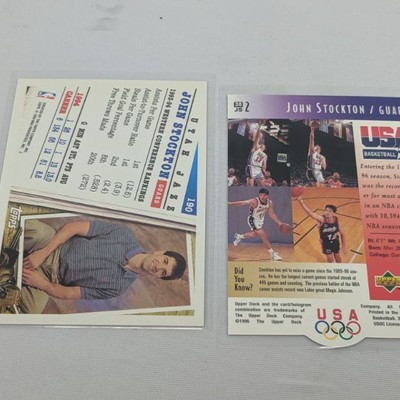 2 John Stockton Cards, USA Basketball