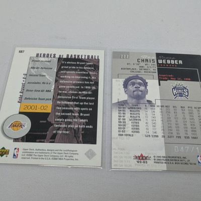 Kobe Bryant & Chris Webber Cards
