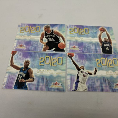 4 20/20 Basketball Cards, Fleer Focus