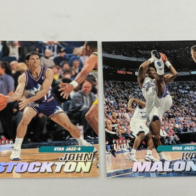 John Stockton & Karl Malone Fleer Ultra Cards, Utah Jazz
