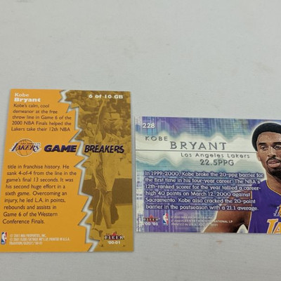 2 Lakers Kobe Bryant Basketball Cards
