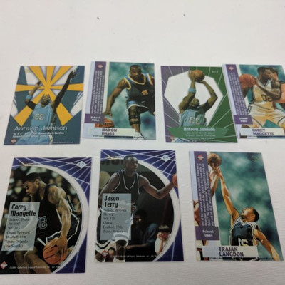 7 Translucent Basketball Cards, Antawn Jamison to Trajan Langdon
