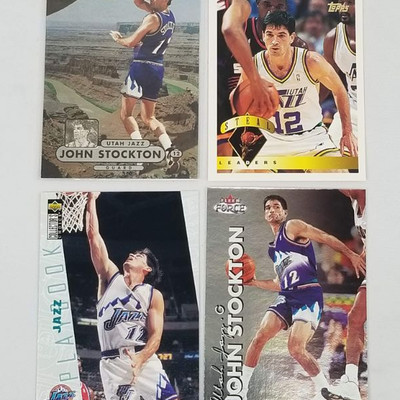 4 John Stockton Cards - '95, '96, '98, '00