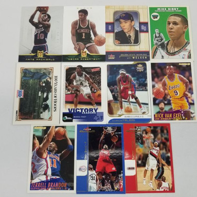 11 Basketball Cards from '91-'13 - Nate Archibald to Rasheed Wallace