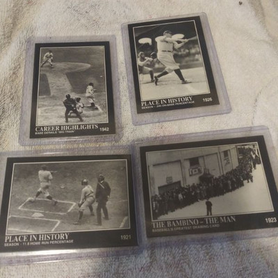 4 Babe Ruth cards 