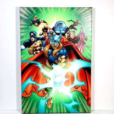 Thor & Captain America Giclee Art on Canvas Marvel Artworks with COA
